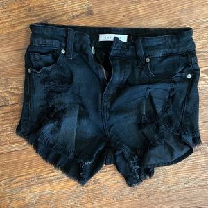Black jean shorts